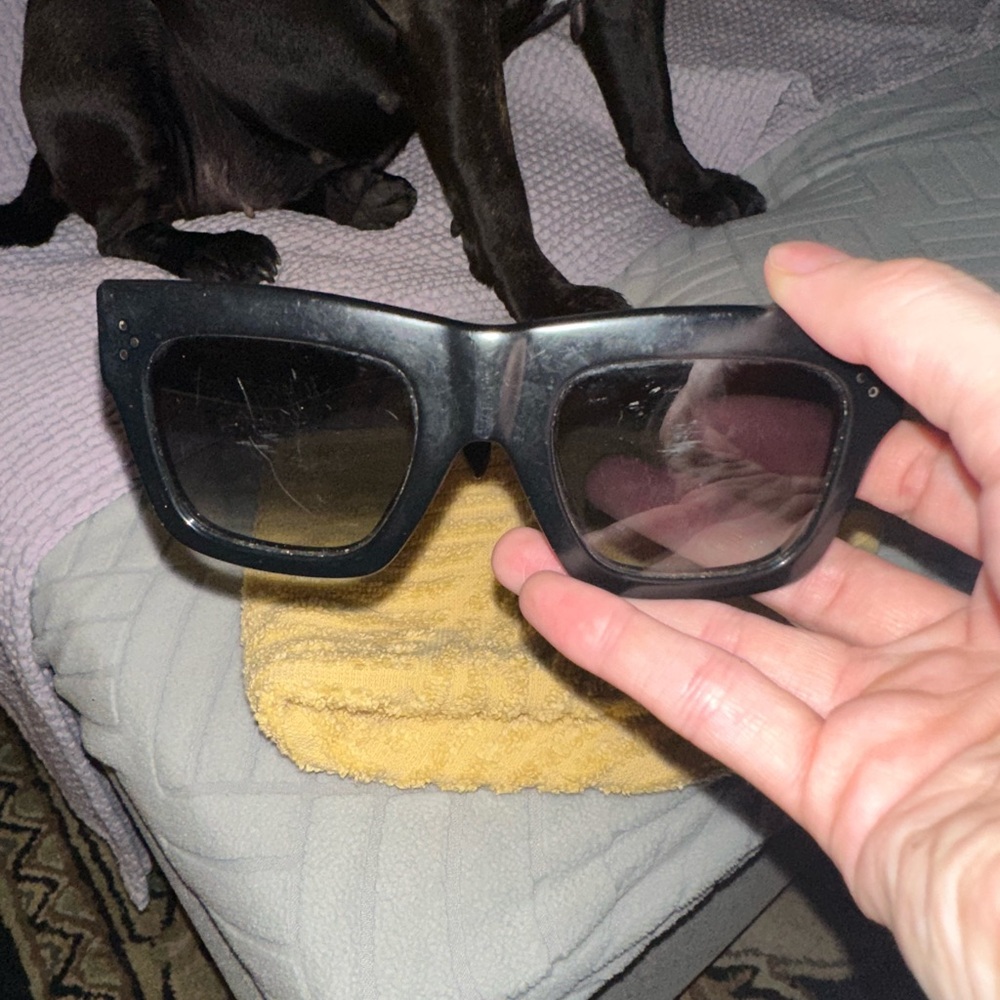 Celine Black Slim Rectangular Sunglasses - image 4